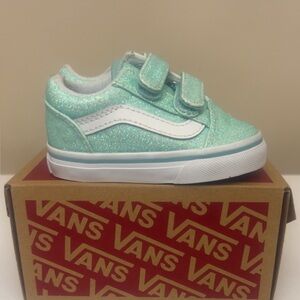 Vans Sparkly Aqua Sneakers with White Trim